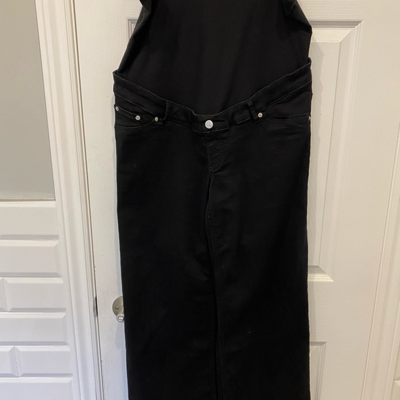 NWT Ilouity Black Wide Leg Maternity Jeans - Picture 11 of 12